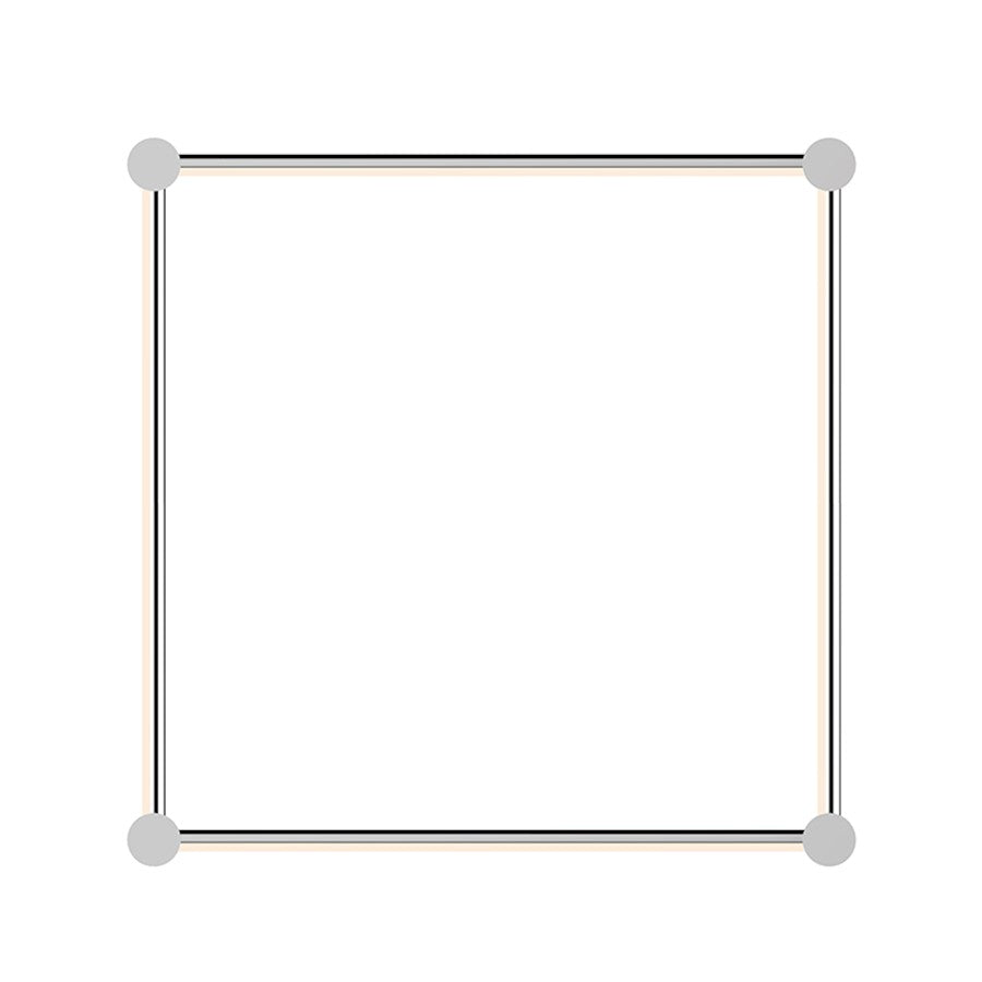 Sonneman Purolinear 360 24" Square LED Wall Bar, Chrome - 23QPCSR22R120PHA