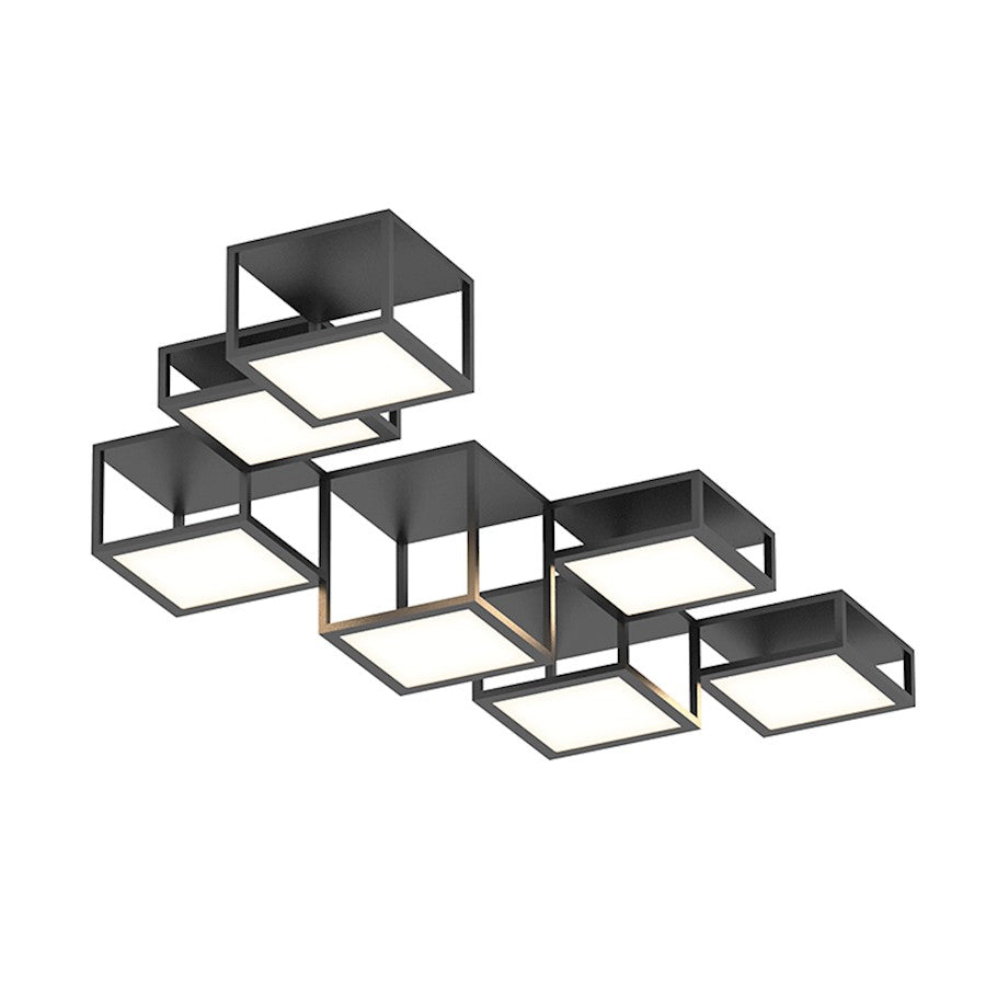 Sonneman Cubix 7-Light LED Surface Mount, Satin Black - 24Z0007