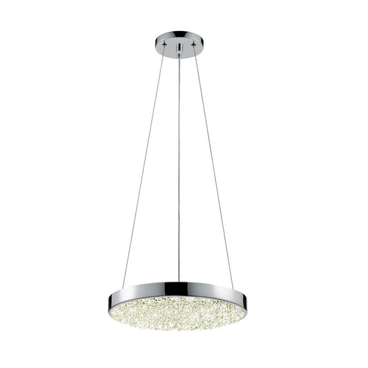 12" Round LED Pendant, Polished Chrome