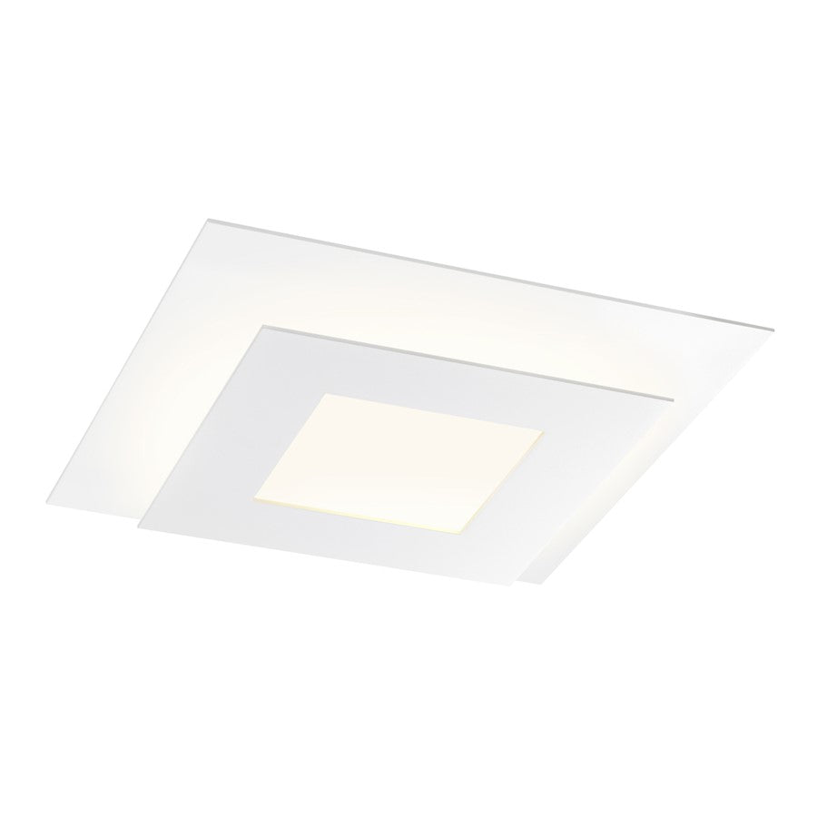 Sonneman Offset Square LED Surface Mount, Textured White - 2727-98