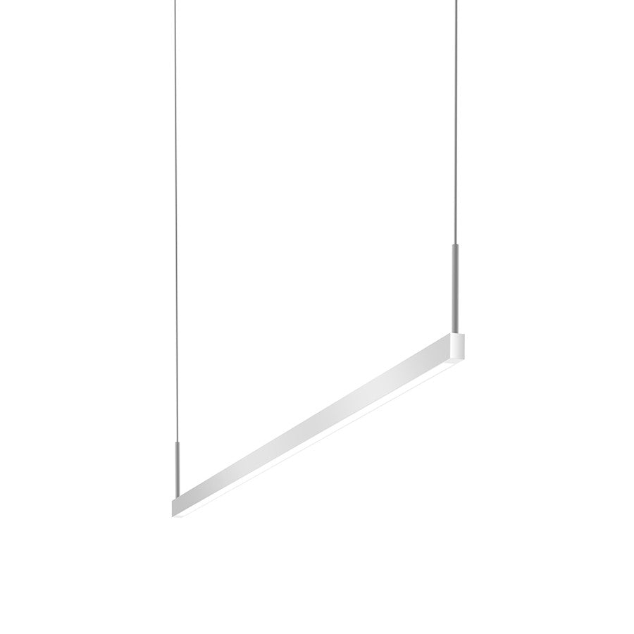 Sonneman Thin-Line 4' 1 Sided LED Pendant, 2700K, Satin Aluminum - 2816-16-4-27