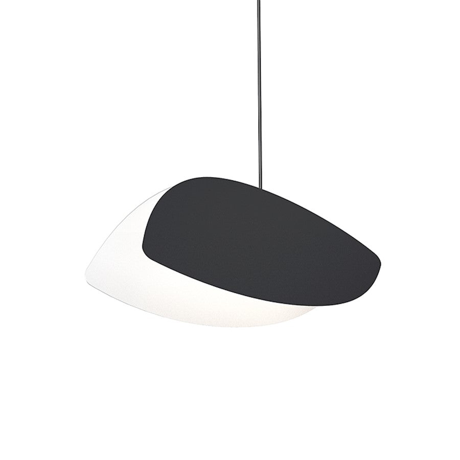 Sonneman Papillons 1 Light 12" LED Pendant, Satin Black - 2901-25-AK