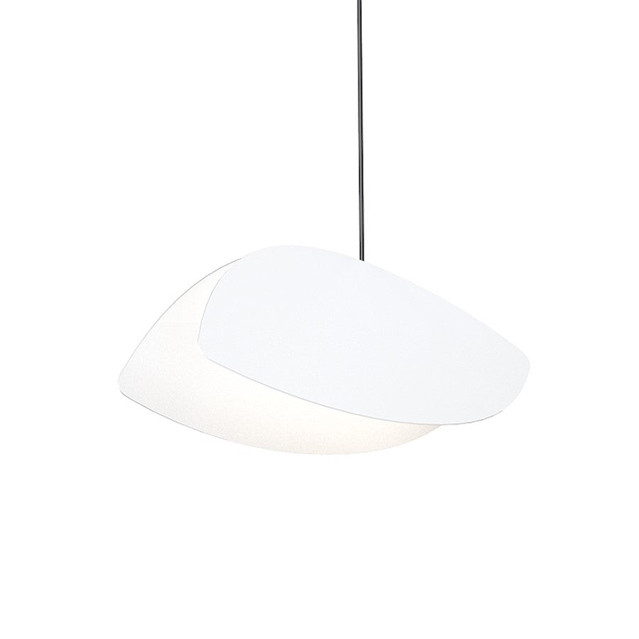 Sonneman Papillons 1 Light 12" LED Pendant, Satin White - 2901-25-AW