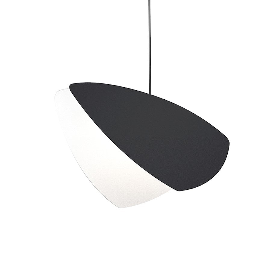 Sonneman Papillons 1 Light 13" LED Pendant, Satin Black - 2901-25-BK