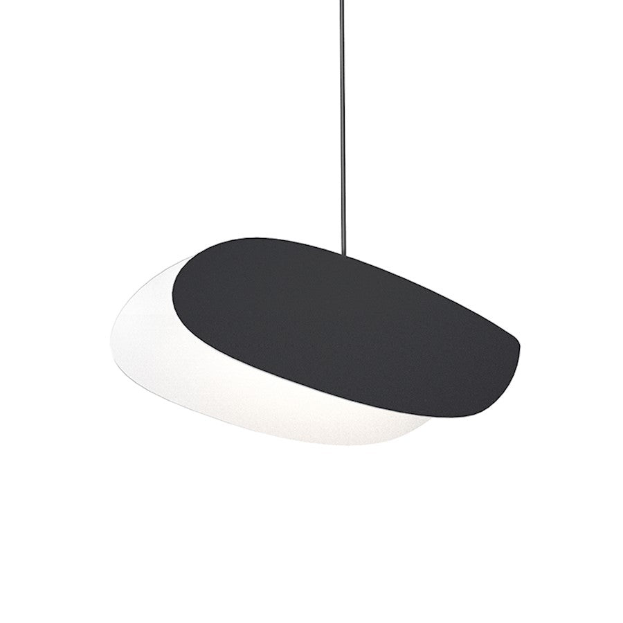 Sonneman Papillons 1 Light 12.5" LED Pendant, Satin Black - 2901-25-DK