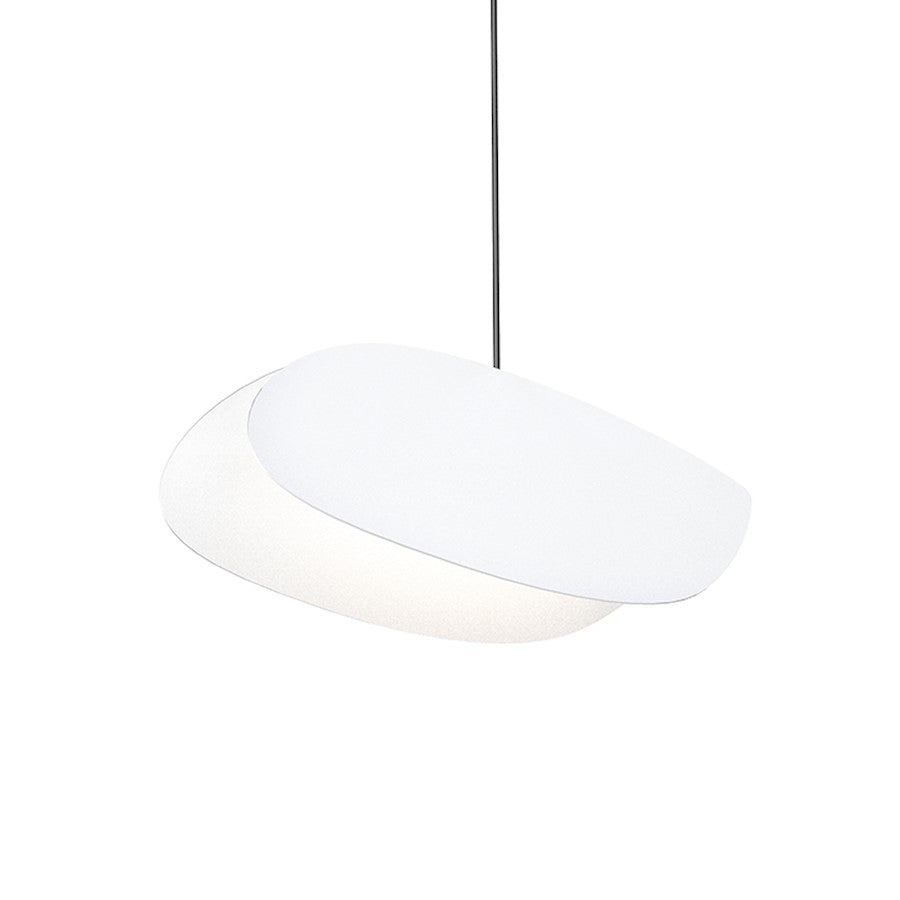 Sonneman Papillons 1 Light 12.5" LED Pendant, Satin White - 2901-25-DW