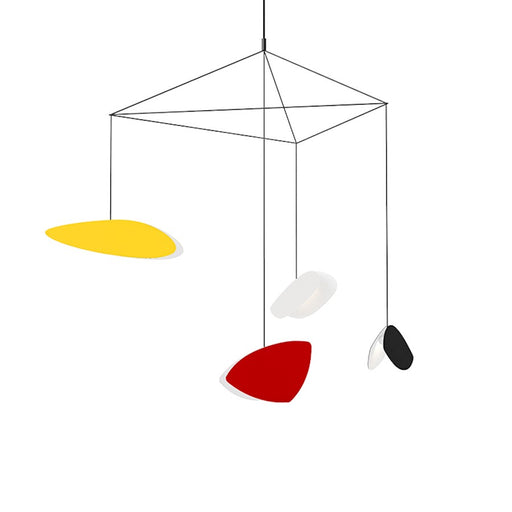 Sonneman Papillons 4-Light LED Pendant, Black/Black, Red, Yellow - 2902-25M