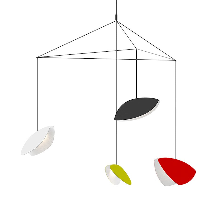 Sonneman Papillons 4-LT Large LED Pendant, Black/Black, Red, Yellow - 2904-25M