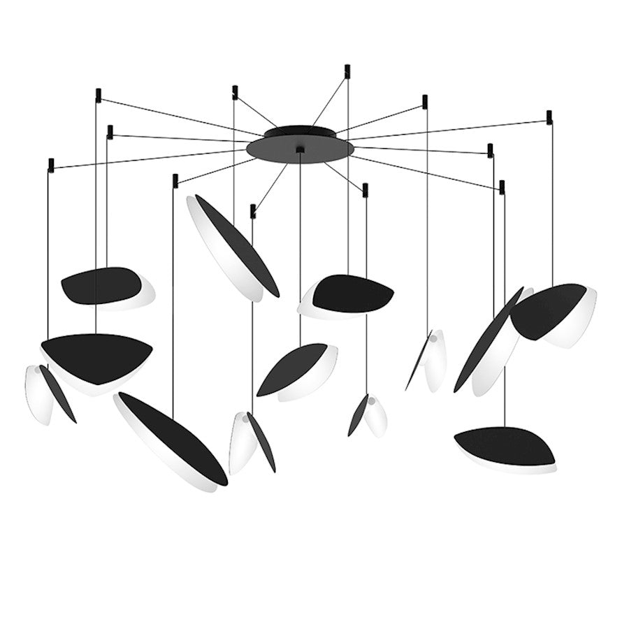 Sonneman Papillons 13-Light Swag LED Pendant, Satin Black/Satin Black - 2907-25K