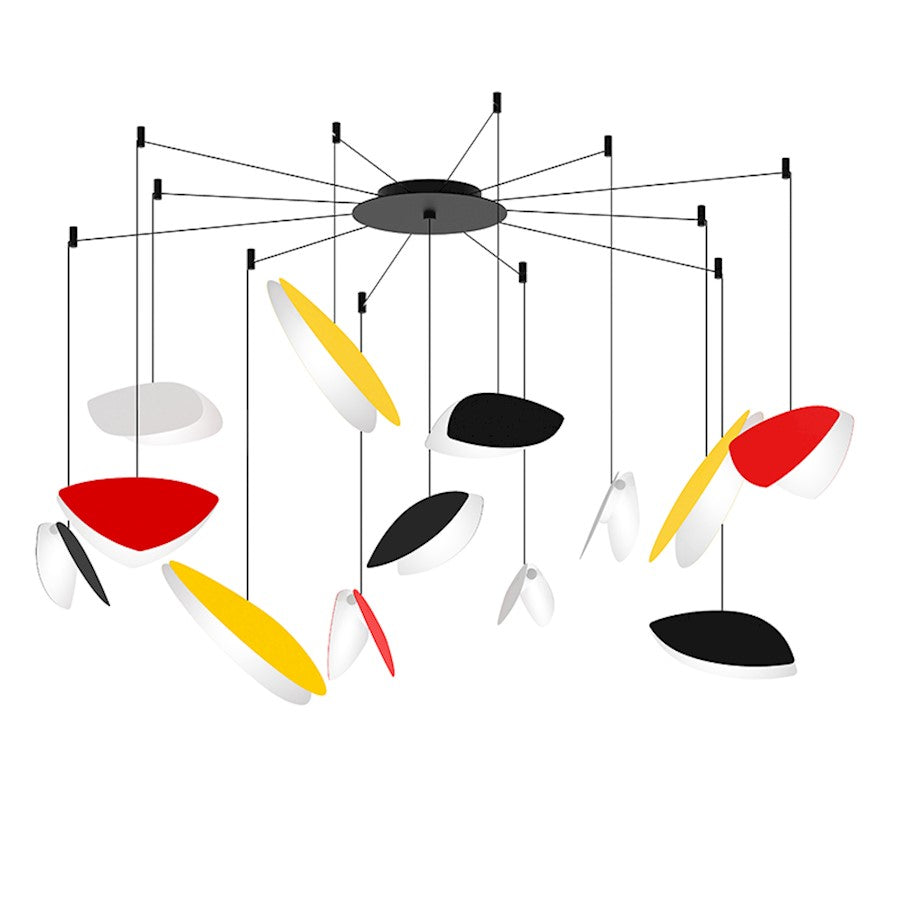 Sonneman Papillons 13-LT Swag LED Pendant, Black/Black, Red, Yellow - 2907-25M