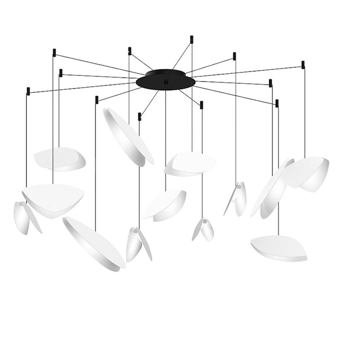 Sonneman Papillons 13-Light Swag LED Pendant, Satin Black/Satin White - 2907-25W