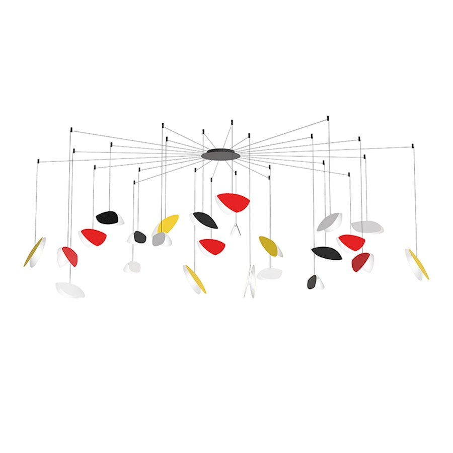 Sonneman Papillons 24-LT Swag LED Pendant, Black/Black, Red, Yellow - 2909-25M