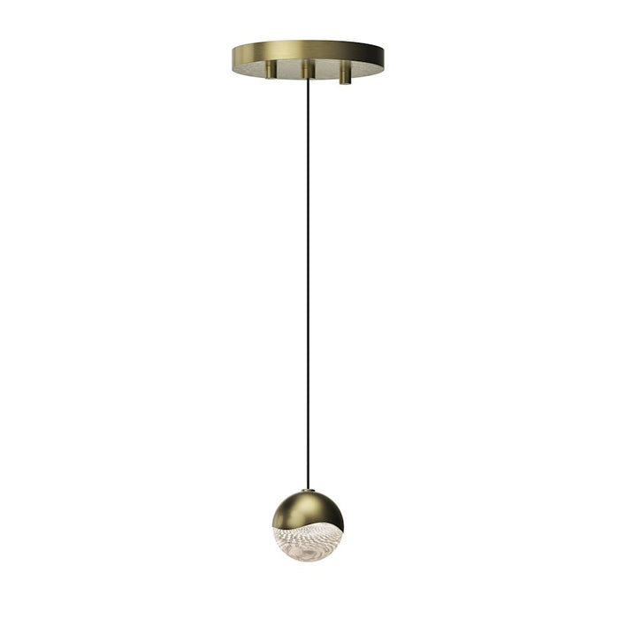 Sonneman Grapes 1 Lt Small LED Pendant, Round Canopy, Brass/Clear - 2913-14-SML