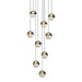 Sonneman Grapes 9 Light Round Medium LED Pendant, Brass/Clear - 2916-14-MED