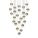 Sonneman Grapes 24 Light Round Large LED Pendant, Brass/Clear - 2918-14-LRG