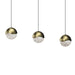 Sonneman Grapes 3 Light Rectangle Large LED Pendant, Brass/Clear - 2920-14-LRG