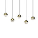 Sonneman Grapes 5 Light Rectangle Small LED Pendant, Brass/Clear - 2921-14-SML