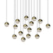 Sonneman Grapes 16 Light Square Medium LED Pendant, Brass/Clear - 2923-14-MED