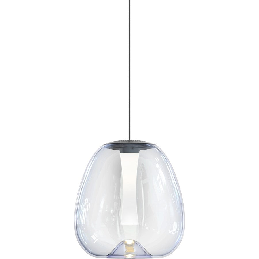 Sonneman Mela LED Pendant, Satin Black/Dichroic Shade, Small - 3071-25