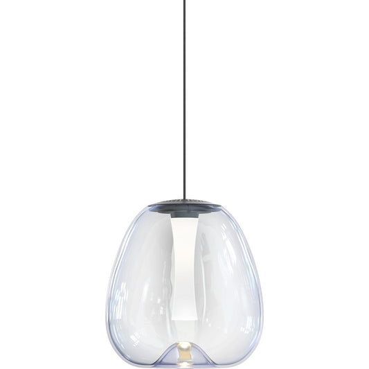 Sonneman Mela LED Pendant, Satin Black/Dichroic Shade, Small - 3071-25