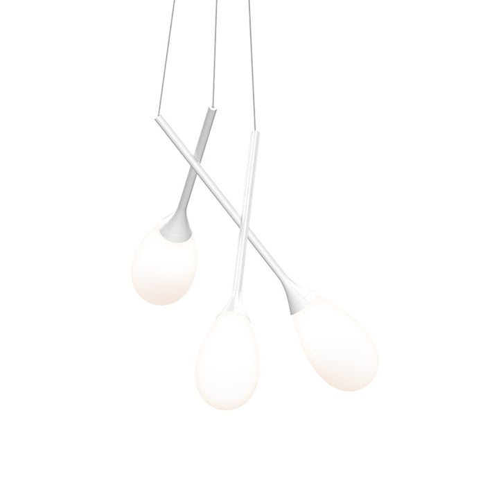 Sonneman Parisone LED Cluster Pendant, Satin White/White Cased Glass - 3082-03W