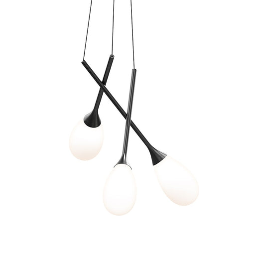 Sonneman Parisone LED Cluster Pendant, Satin Black/White Cased Glass - 3082-25W