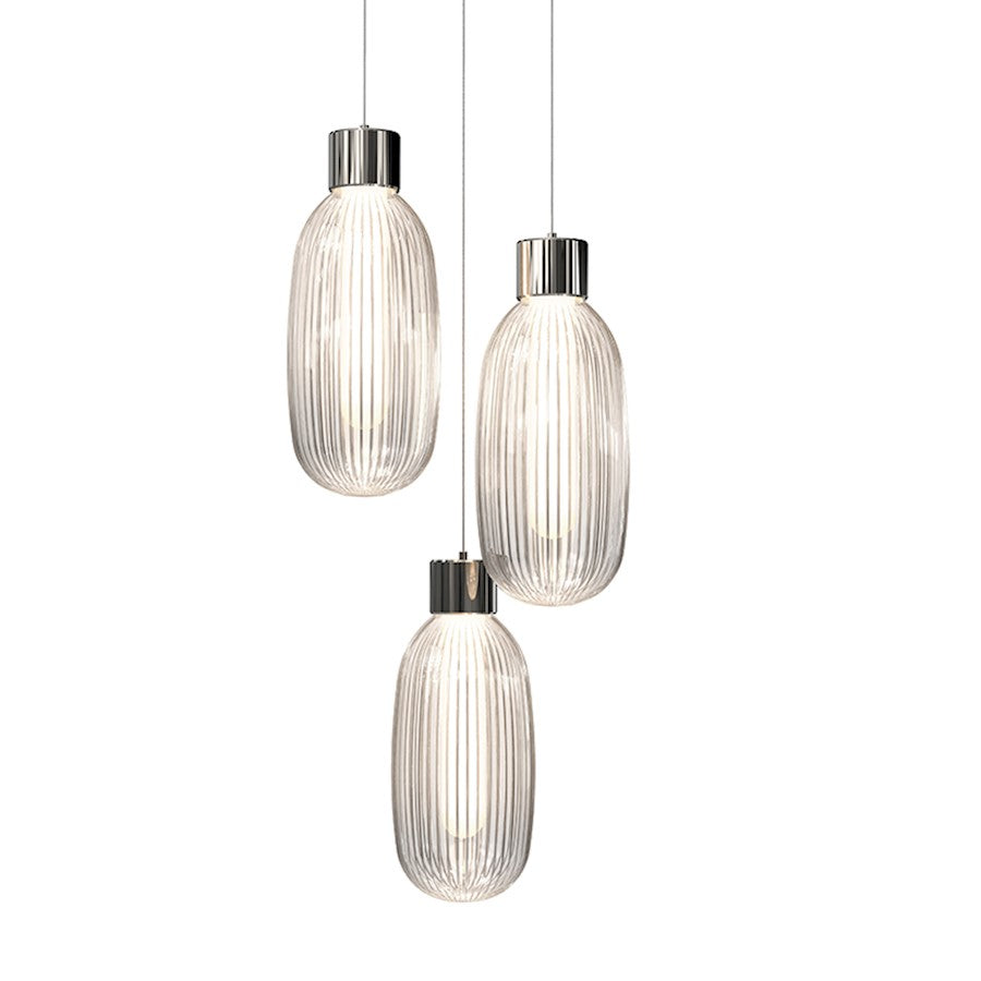 Sonneman Friso 3-Light LED Pendant, Polished Nickel - 3103-35