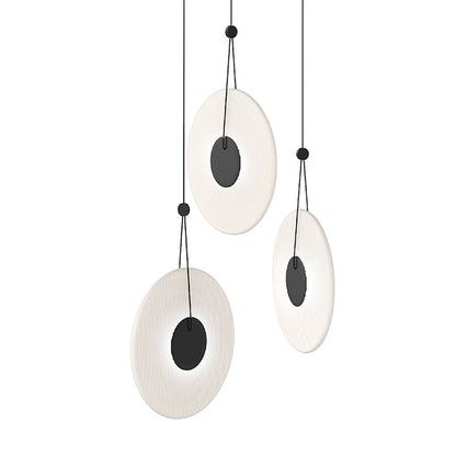 Sonneman Meclisse 3-Light LED Pendant, Satin Black/Etched Glass - 3113-25E