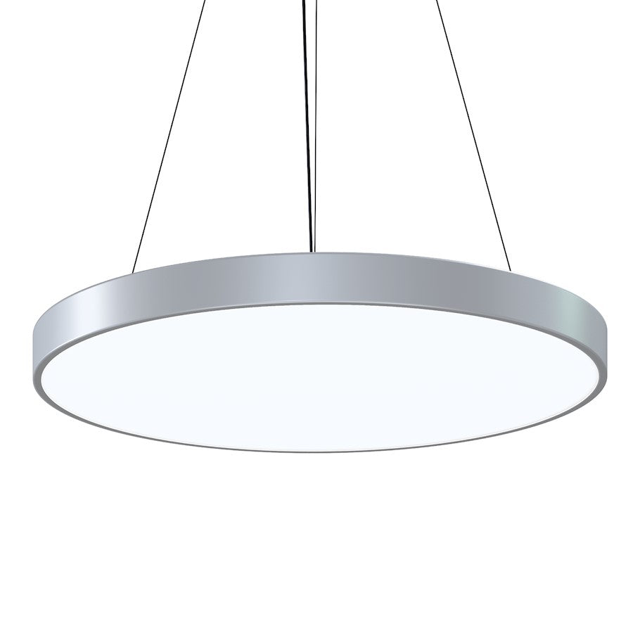 Sonneman Pi 30" Round LED Pendant, 3500K, Satin Aluminum/Satin - 3745-16-35