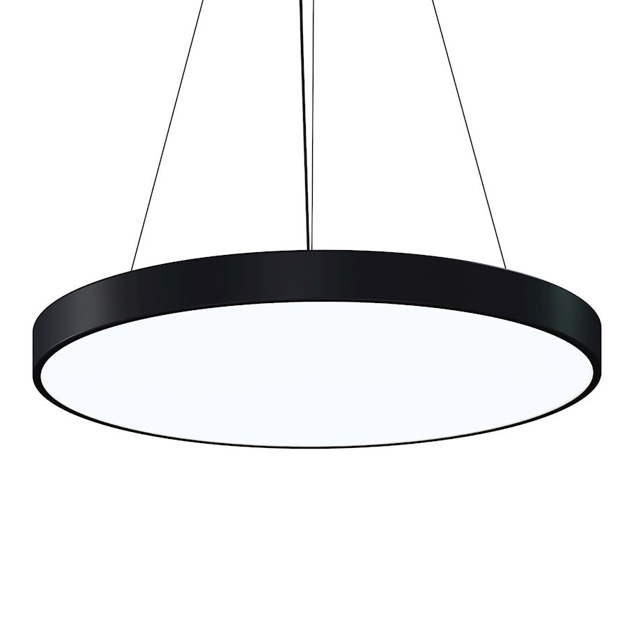 Sonneman Pi 30" Round LED Pendant, Satin Black/Satin Black - 3745-25