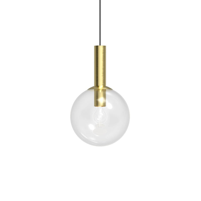 Sonneman Bubbles 10" 1 Light Pendant, Satin Brass/Clear - 3761-38