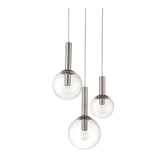 3 Light Pendant in Polished Nickel