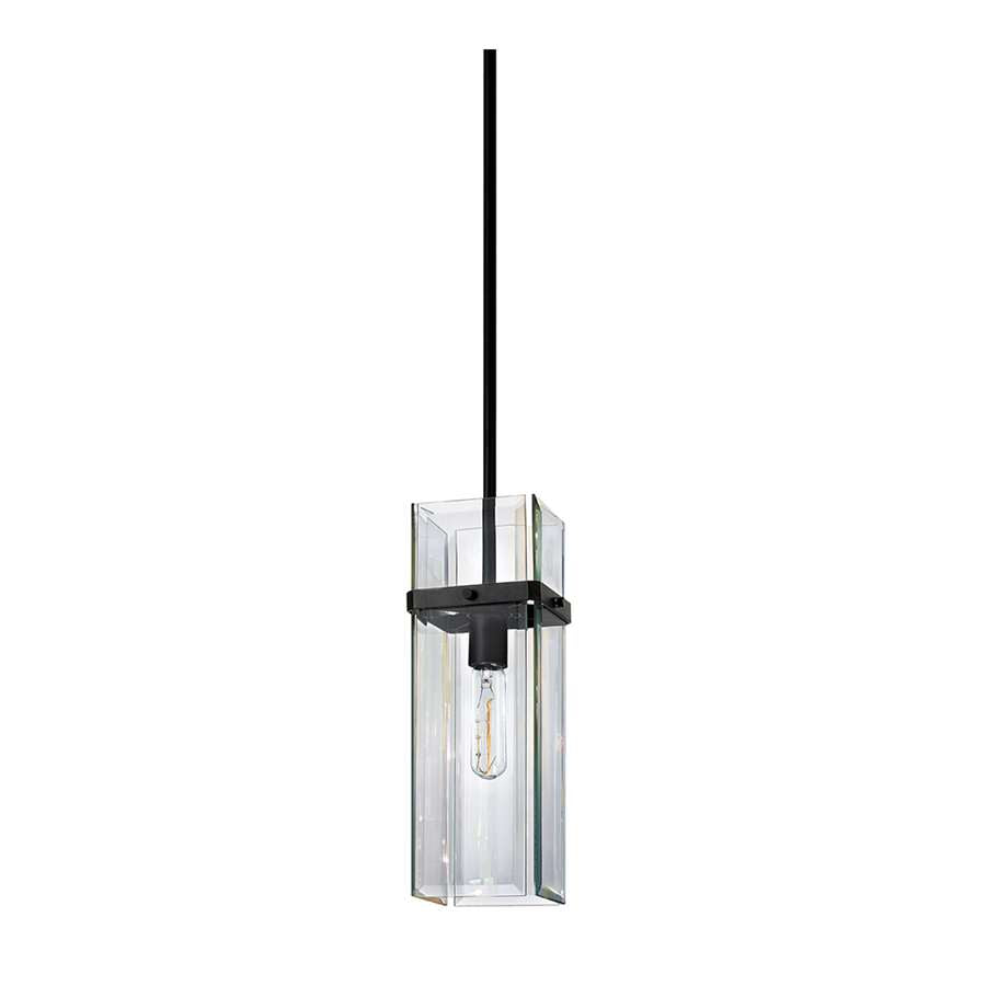 1 Light Mercer Street Pendant in Satin Black