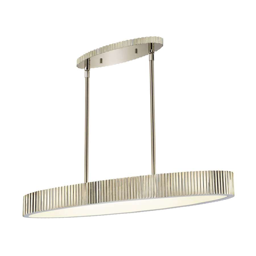 6 Light Paramount Oval Pendant in Polished Nickel