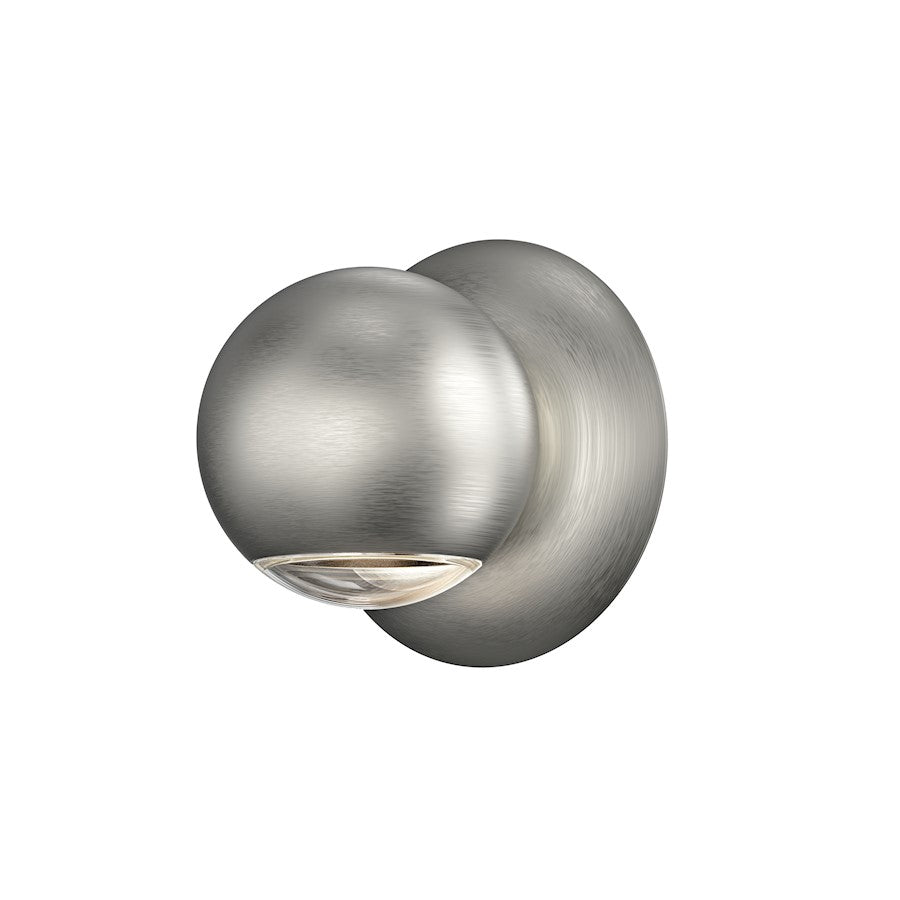 Sonneman Hemisphere 1 Light Sconce, Natural Anodized/Clear - 7500-77