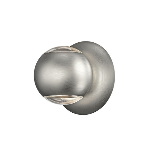 Sonneman Hemisphere 2 Light Up/Down Sconce, Natural Anodized/Clear - 7502-77