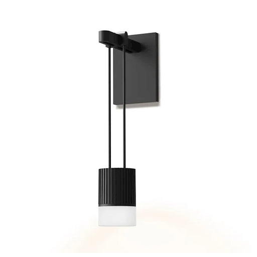 Sonneman Suspenders Mini Wall Sconce/Glass Diffuser, Satin Black - SLS0220