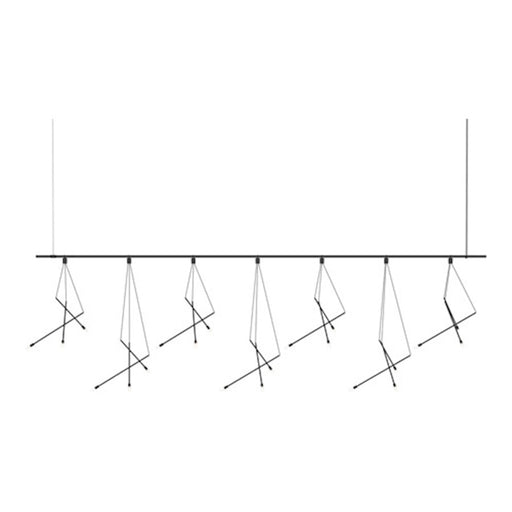 Sonneman Suspenders 8' 1-Tier Linear/Branch Pendants, Satin Black - SLS1161