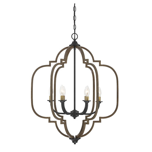 6 Light Chandelier, Barrelwood