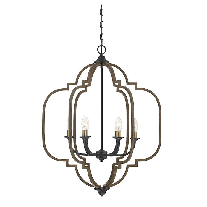 Savoy House Westwood 6 Light Chandelier, Barrelwood with Brass Accents