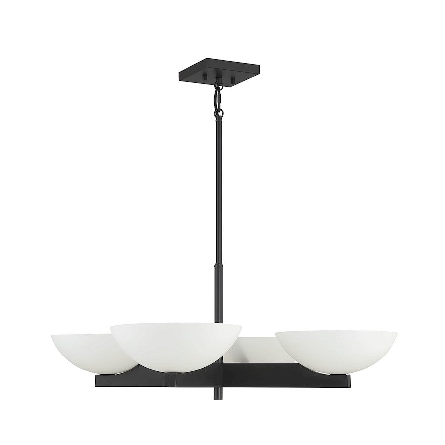 4-Light Chandelier, Matte Black