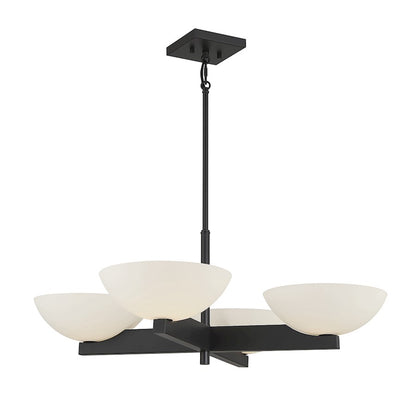 4-Light Chandelier, Matte Black