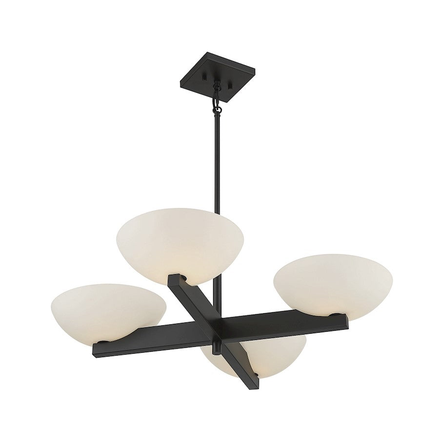 4-Light Chandelier, Matte Black