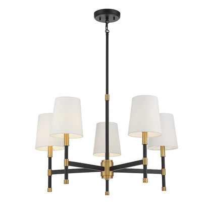 5 Light Chandelier, Black