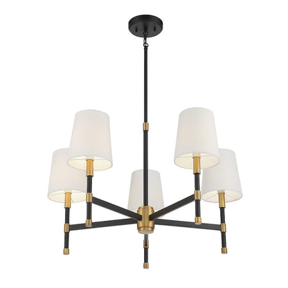 5 Light Chandelier, Black