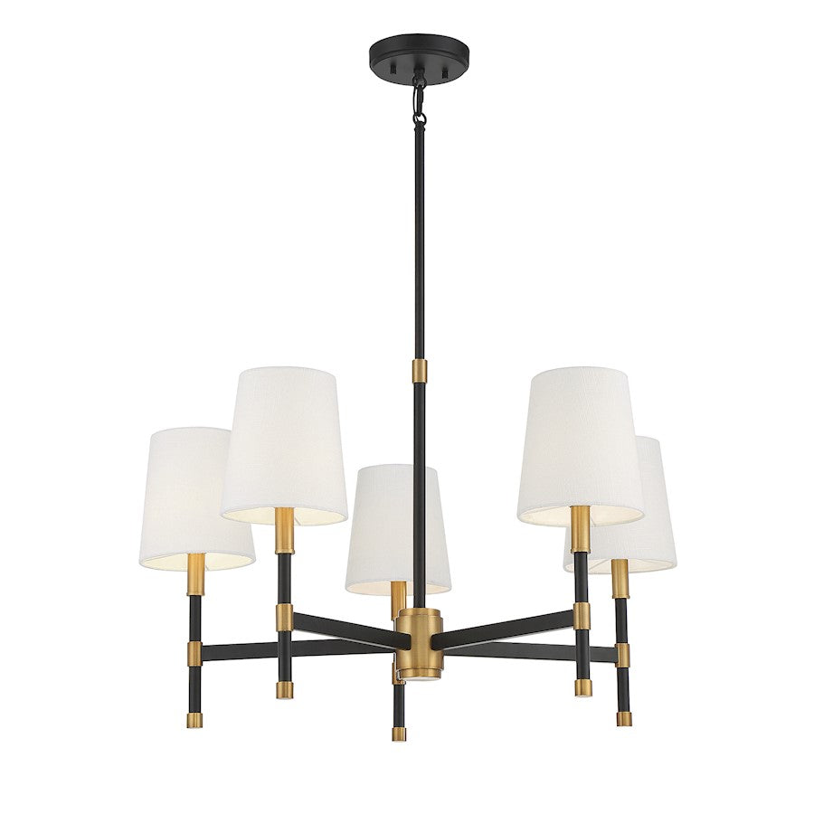 5 Light Chandelier, Black