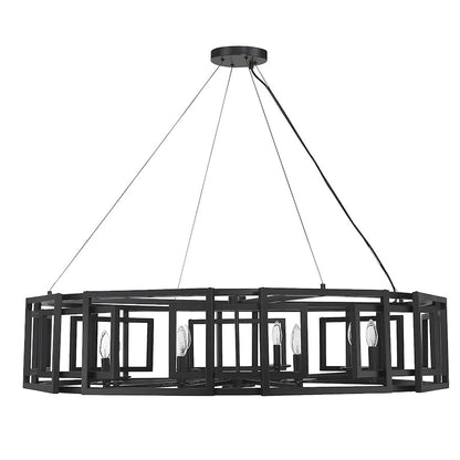 8-Light Chandelier, Matte Black