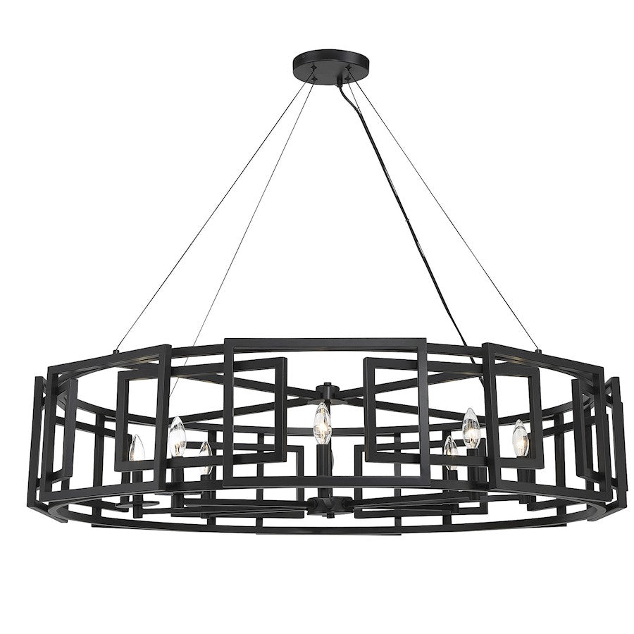 8-Light Chandelier, Matte Black