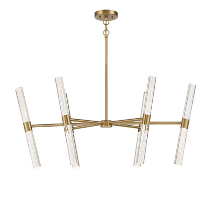 12 Light LED Chandelier, Warm Brass