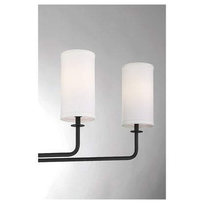 6 Light Linear Chandelier, Matte Black